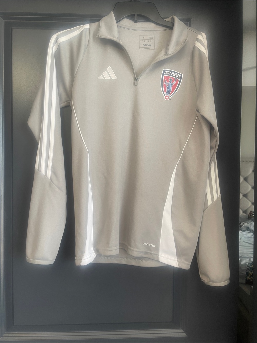 adidas Indy Eleven Soccer Training Jersey Gray & White Small